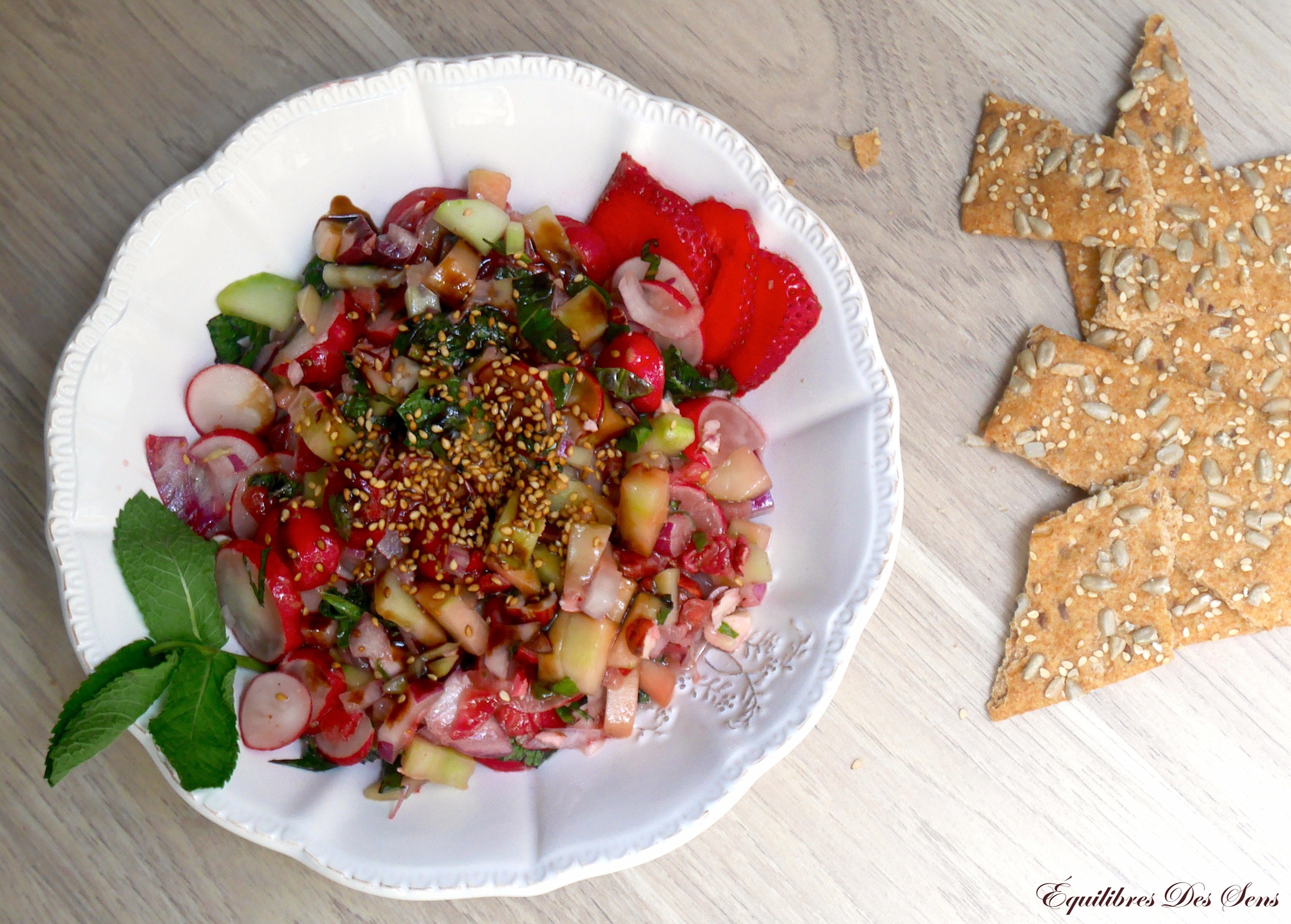 Craquez pour cette salade printanière rose & verte tout fraîche et très croquante !