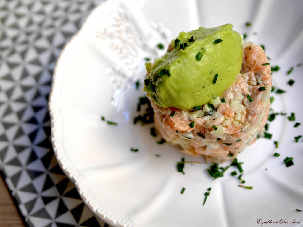 Tartare de saumon et sorbet avocat-coriandre ! Une recette fraîche, parfumée et originale !